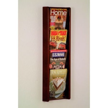 WOODEN MALLET 4 Pocket (4H) Acrylic & Oak Wall Display - Mahogany AC34-4MH